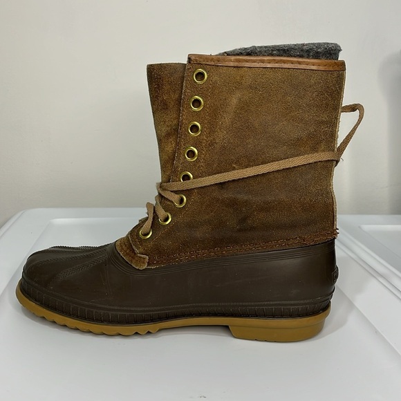 Sorel Ice Pack Boots Men 9 Winter Snow Duck Hunting Brown Leather Wool Liners - Picture 6 of 16